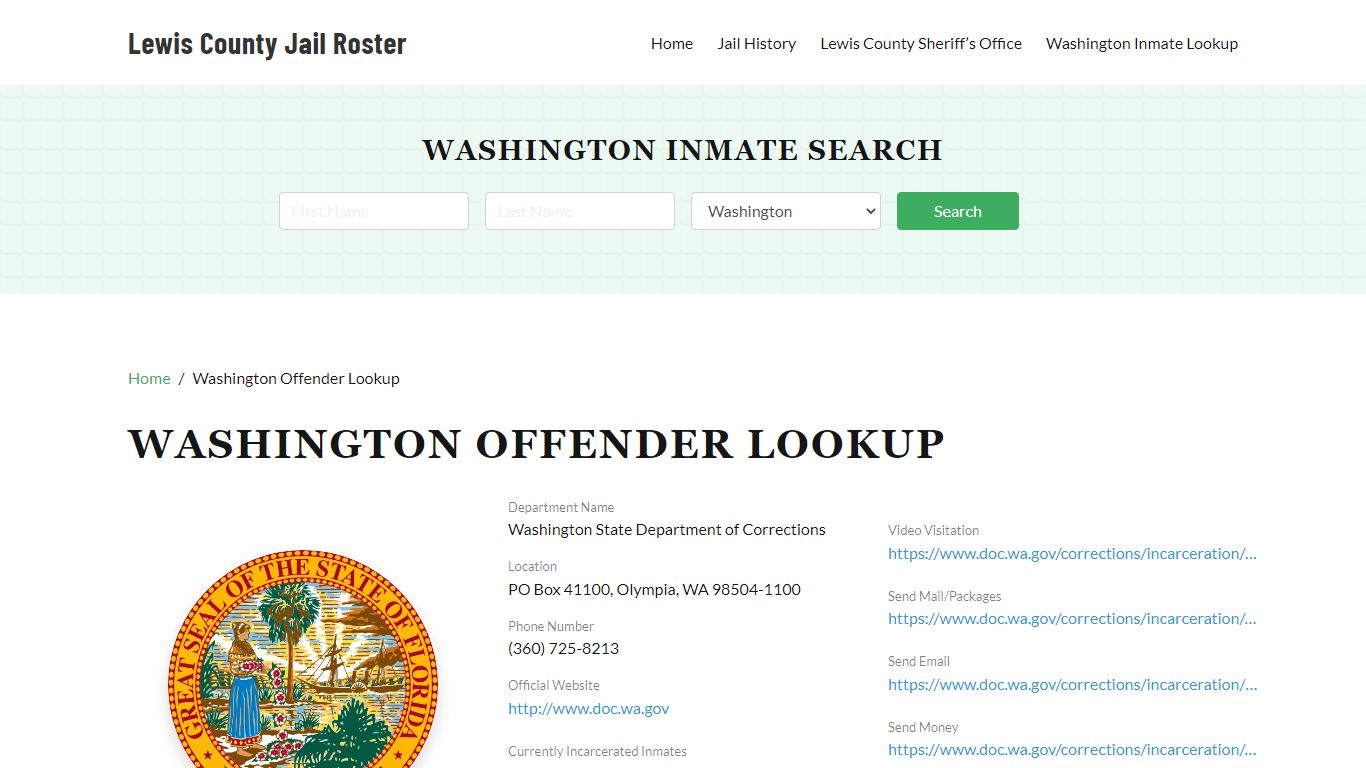 Washington Inmate Search, Jail Rosters